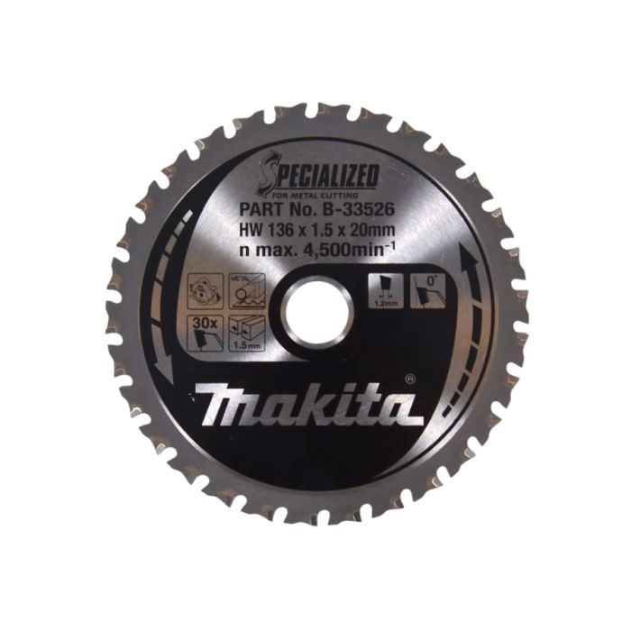Makita B33526 136mm x 20mm x 30T Metal Cutting Saw Blade