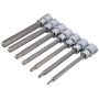 Bluespot Tools 01516 3/8in Drive Extra Long Hex Socket Bit Set 7 Piece