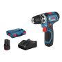 Bosch GSR 12V-15 FC Pro FlexiClick 12V Drill Driver with 2 × 2.0Ah Batteries