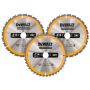Dewalt DT1962 216mm Circular Saw Blade Set with 3 Blades