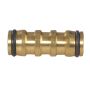 Faithfull FAIHOSEJOIN 12.5mm Brass 2-Way Hose Coupling