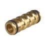Faithfull FAIHOSEJOIN 12.5mm Brass 2-Way Hose Coupling