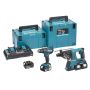 Makita DLX2137PTJ 18V Combi Drill & SDS+ Rotary Hammer Twin Pack with 4 × 5.0Ah Batteries