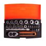 Bahco SL25 1/4in Drive Socket Set with Screwdriver Bits & Bit Holder 25 Piece