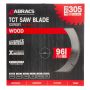 Abracs TCT30596 305 × 30mm × 96T Expert TCT Circular Saw Blade for Wood
