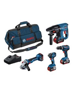 Bosch 0615990M2B 18V Professional 4 Piece Kit with 3 × 4.0Ah Batteries