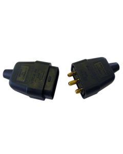 Dencon 9416BNB 10A 3 Pin Rubber Connector Plug