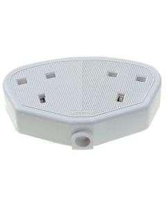 Dencon 9422WNB 13A 2-Gang Rubber Trailing Socket White