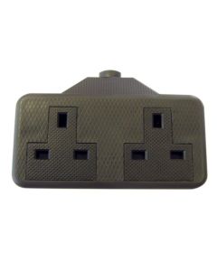 Dencon 9433BNB 13A 2-Gang Trailing Socket Black