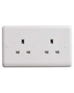 Deta Vimark VC1208 2-Gang Unswitched Socket 13A