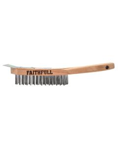 Faithfull FAI6804SRF 4 Row Scratch Brush with Scraper