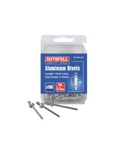 Faithfull FAIAR3L100 Aluminium Rivets 3.2x13mm 100 Pack
