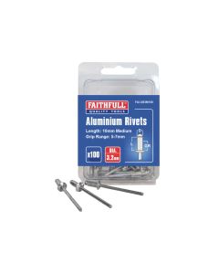 Faithfull FAIAR3M100 Aluminium Rivets 3.2x10mm 100 Pack