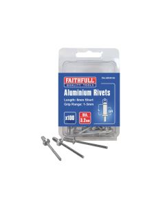 Faithfull FAIAR3S100 3.2 x 6mm Aluminium Rivets 100 Pack