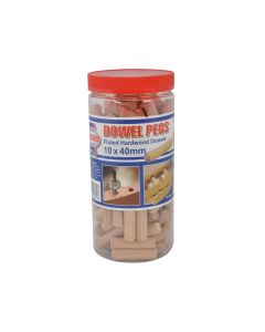 Faithfull FAIDOW10100T 40 x 10mm Fluted Wood Dowels (Tub 100)