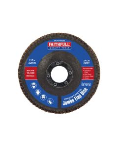 Faithfull FAIFD115120Z 115mm x 22mm 120 Grit Zirconia Flap Disc