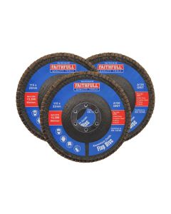 Faithfull FAIFD11512A3 115mm 120 Grit Aluminium Oxide Flap Disc