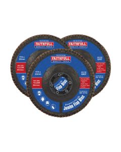 Faithfull FAIFD11512Z3 115 x 22mm 120 Grit Zirconia Flap Disc