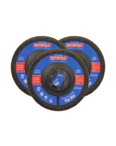 Faithfull FAIFD11540A3 115mm 40 Grit Aluminium Oxide Flap Disc