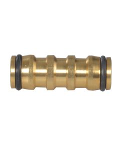 Faithfull FAIHOSEJOIN 12.5mm Brass 2-Way Hose Coupling