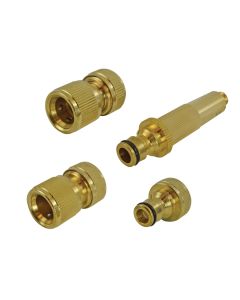 Faithfull FAIHOSESET4 12.5mm Brass Nozzle & Fittings Set