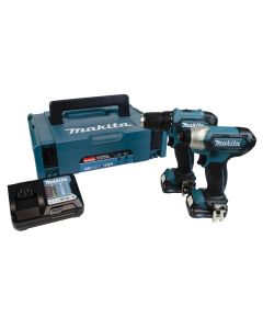 Makita CLX224AJ 12Vmax CXT Drill Driver & Impact Driver Twin Pack with 2 × 2.0Ah Batteries