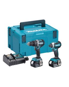 Makita DLX2180TJ 18V Combi Drill & Impact Driver Twin Pack with 2 × 5.0Ah Batteries