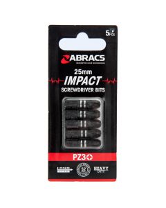 Abracs IPZ32505 PZ3 Impact Screwdriver Bits 25mm (Pack of 5)