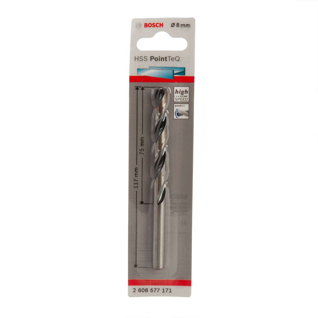 Bosch 2608577171 HSS Twist PointTeQ Drill Bit 8 × 75mm