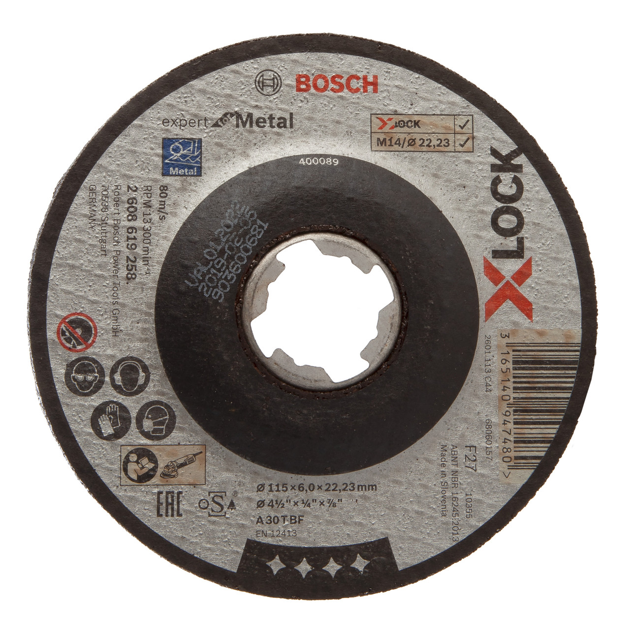 Bosch 2608619258 X-LOCK Metal Cutting Disc 115 × 6mm