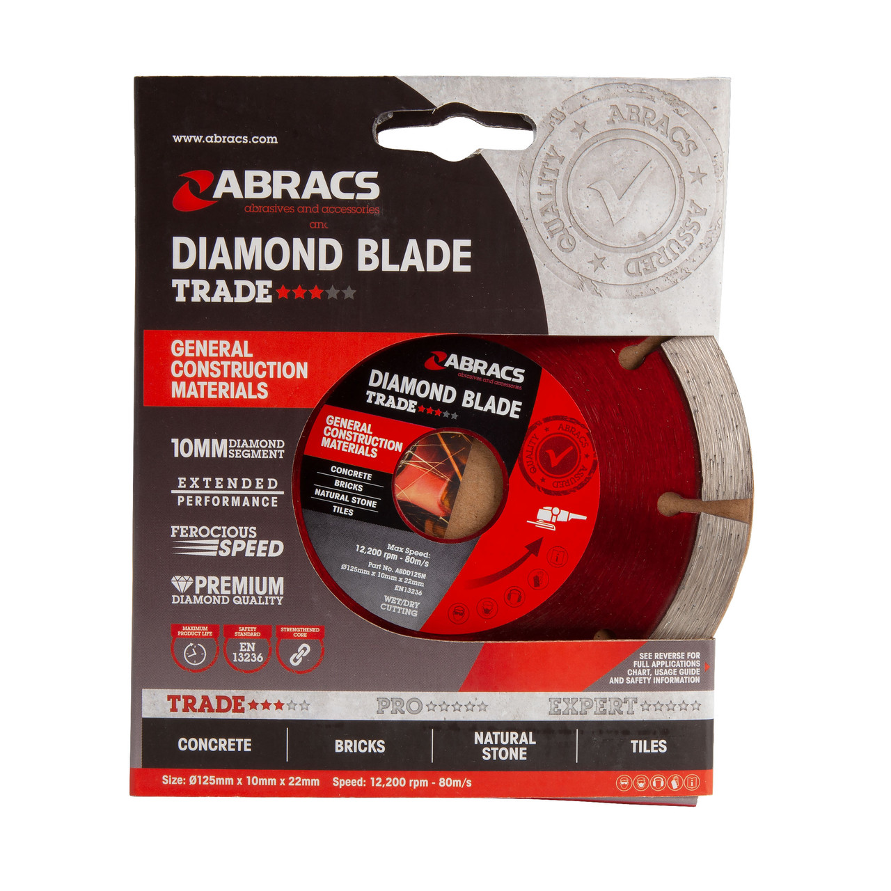 Abracs ABDD125M 125 × 10 × 22mm General Purpose Diamond Blade