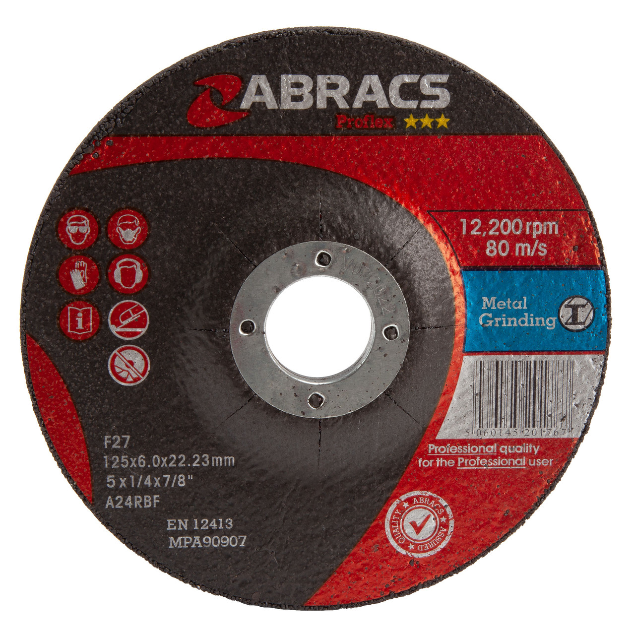Abracs PF12560DM 125 × 6 × 22mm Metal Grinding Disc with 25 Discs