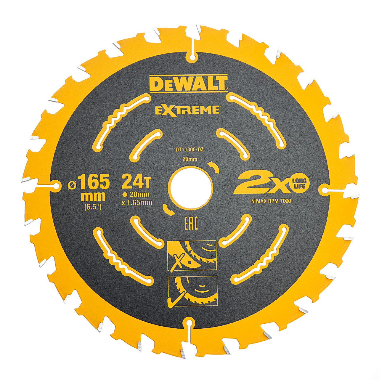 Dewalt DT10300QZ 165mm × 20mm × 24T Second Fix Circular Saw Blade