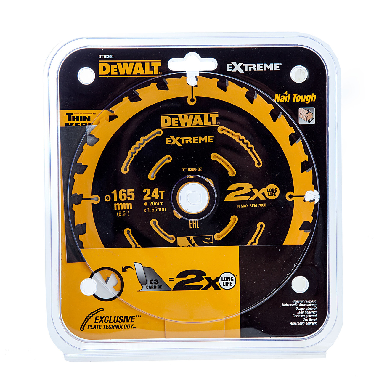 Dewalt DT10300QZ 165mm × 20mm × 24T Second Fix Circular Saw Blade