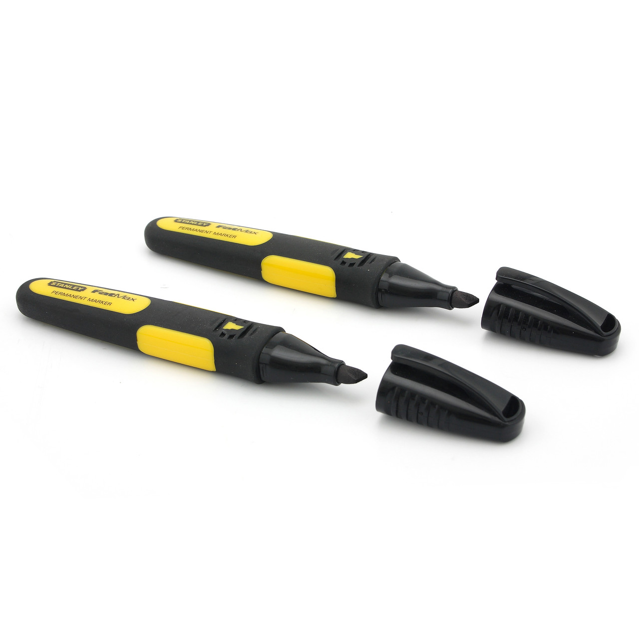 Stanley 047314 FatMax Chisel Tip Black Marker Pens with 2 Pens