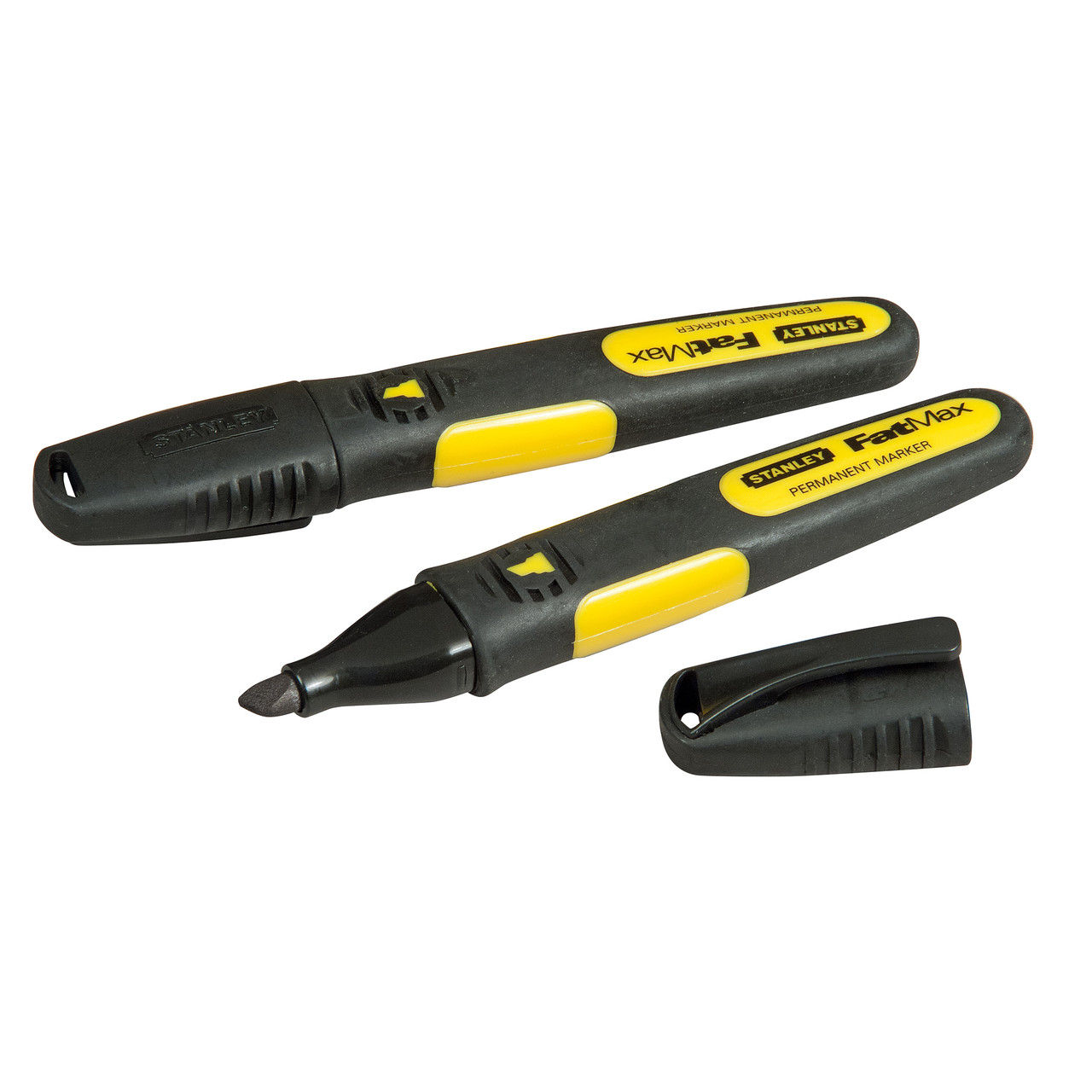Stanley 047314 FatMax Chisel Tip Black Marker Pens with 2 Pens