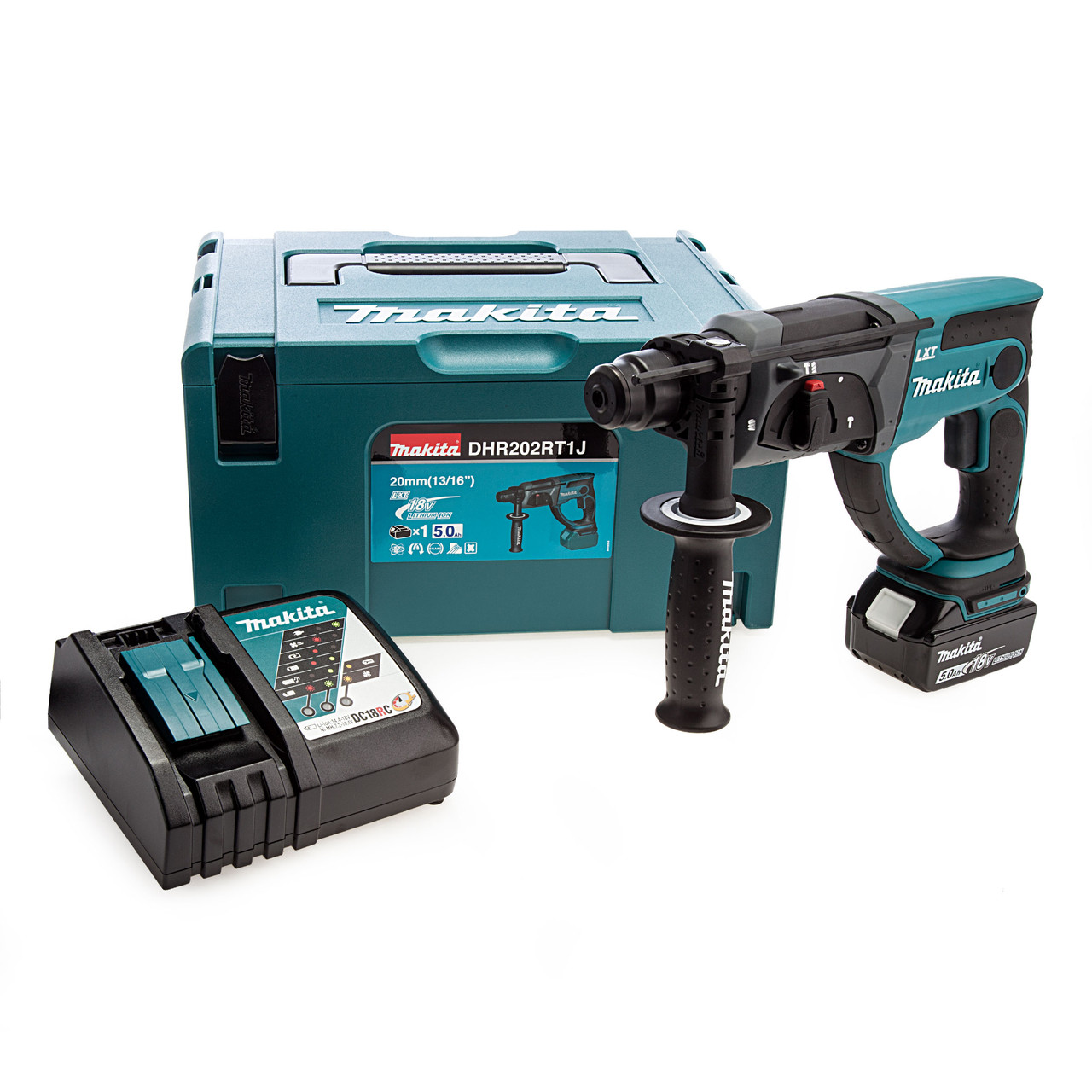 Makita DHR202RT1J 18V SDS+ Rotary Hammer with 1 × 5.0Ah Battery