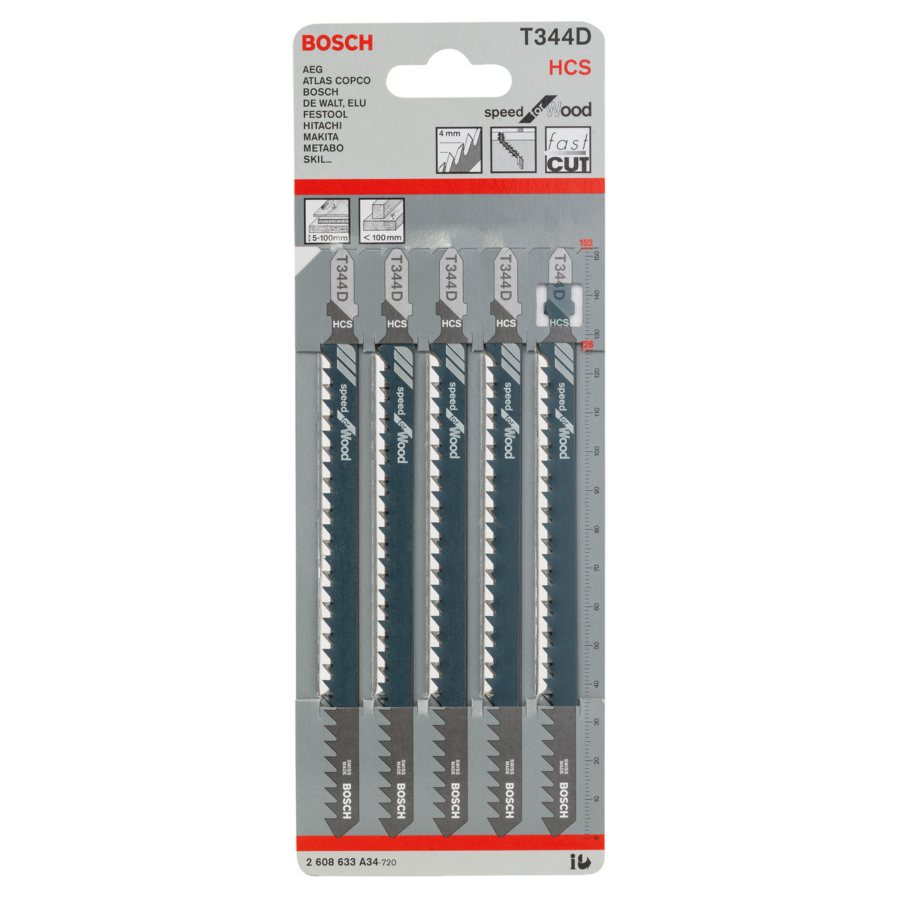 Bosch T344D 152mm Speed For Wood Jigsaw Blade