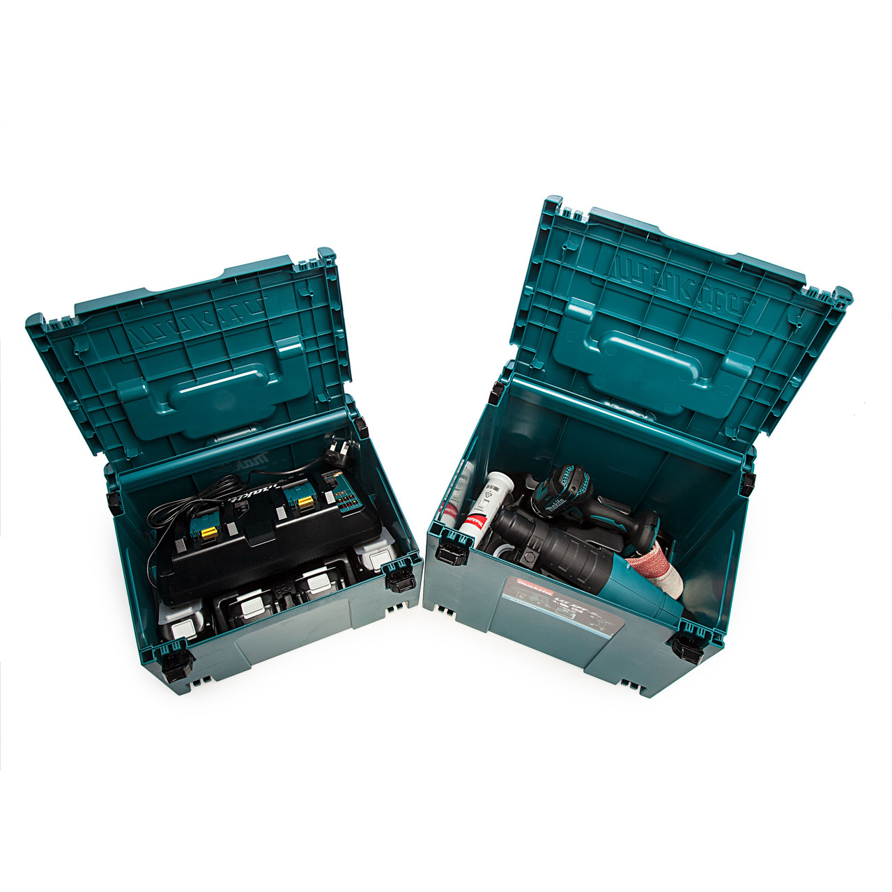 Makita DLX2137PTJ 18V Combi Drill & SDS+ Rotary Hammer Twin Pack with 4 × 5.0Ah Batteries