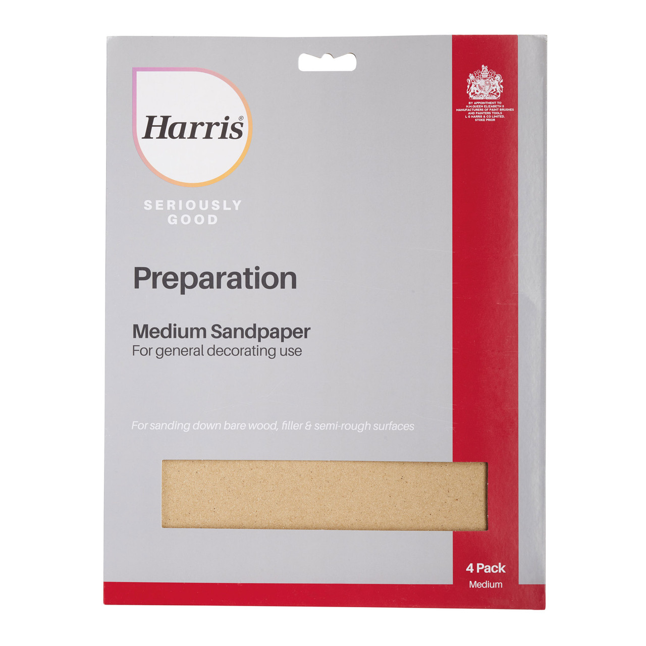 Harris 102064319 Seriously Good Sandpaper Medium Pack of 4