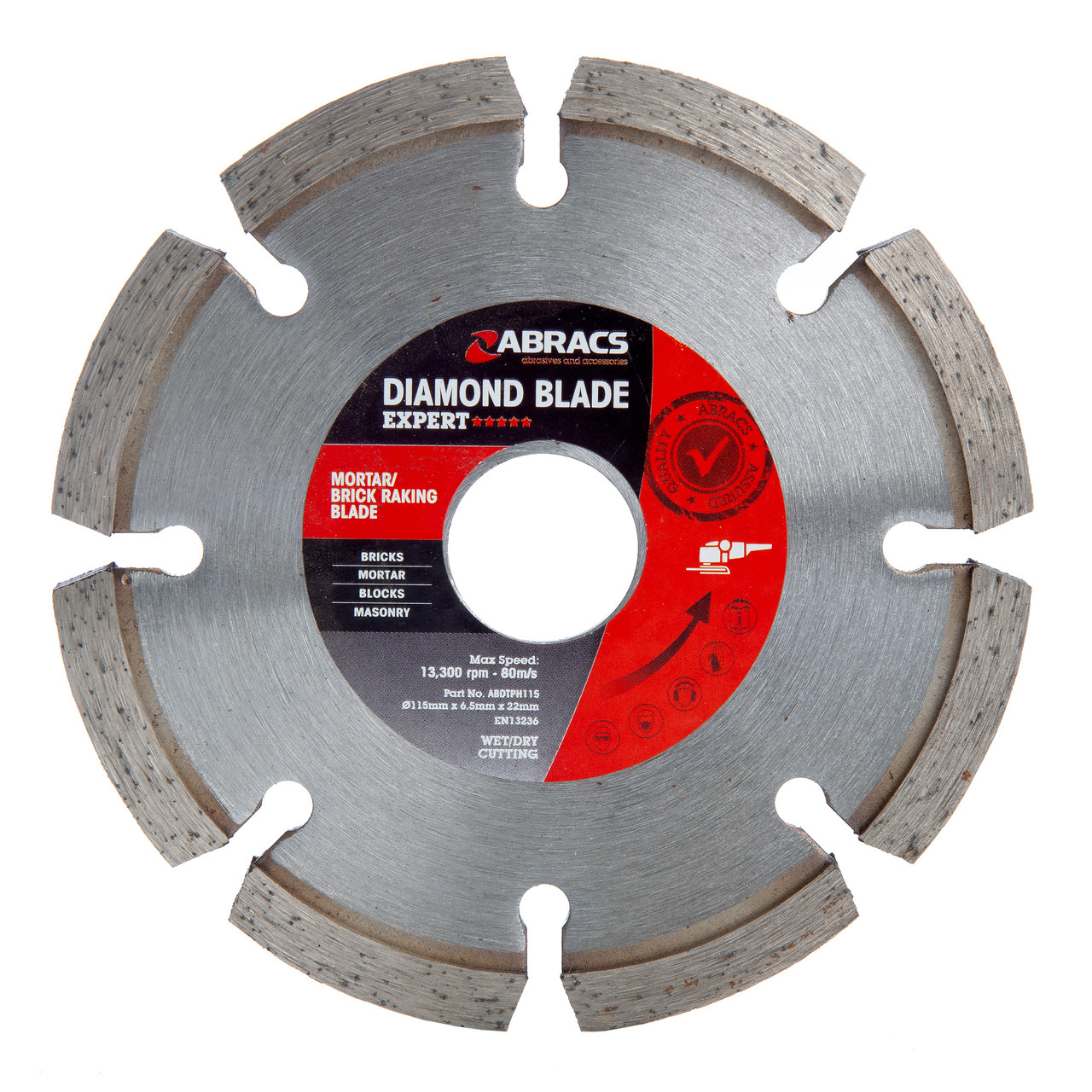 Abracs ABDBTPH115 Mortar/Brick Raking Diamond Blade 115 × 6.5 × 22mm