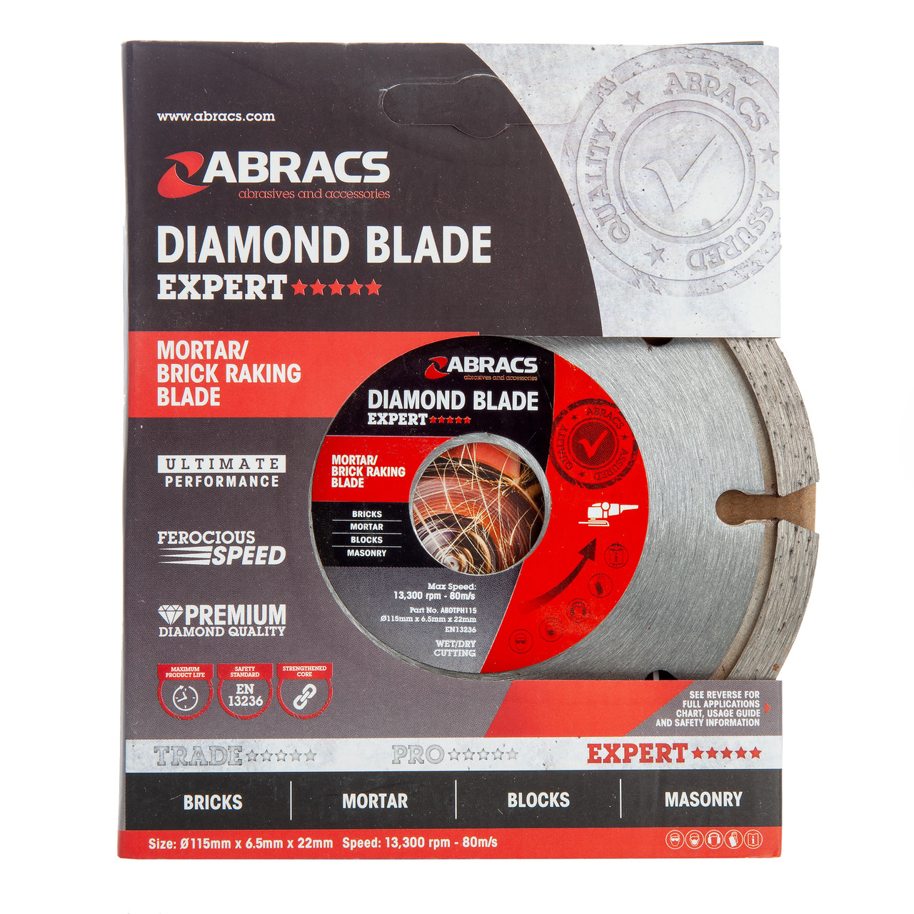 Abracs ABDBTPH115 Mortar/Brick Raking Diamond Blade 115 × 6.5 × 22mm