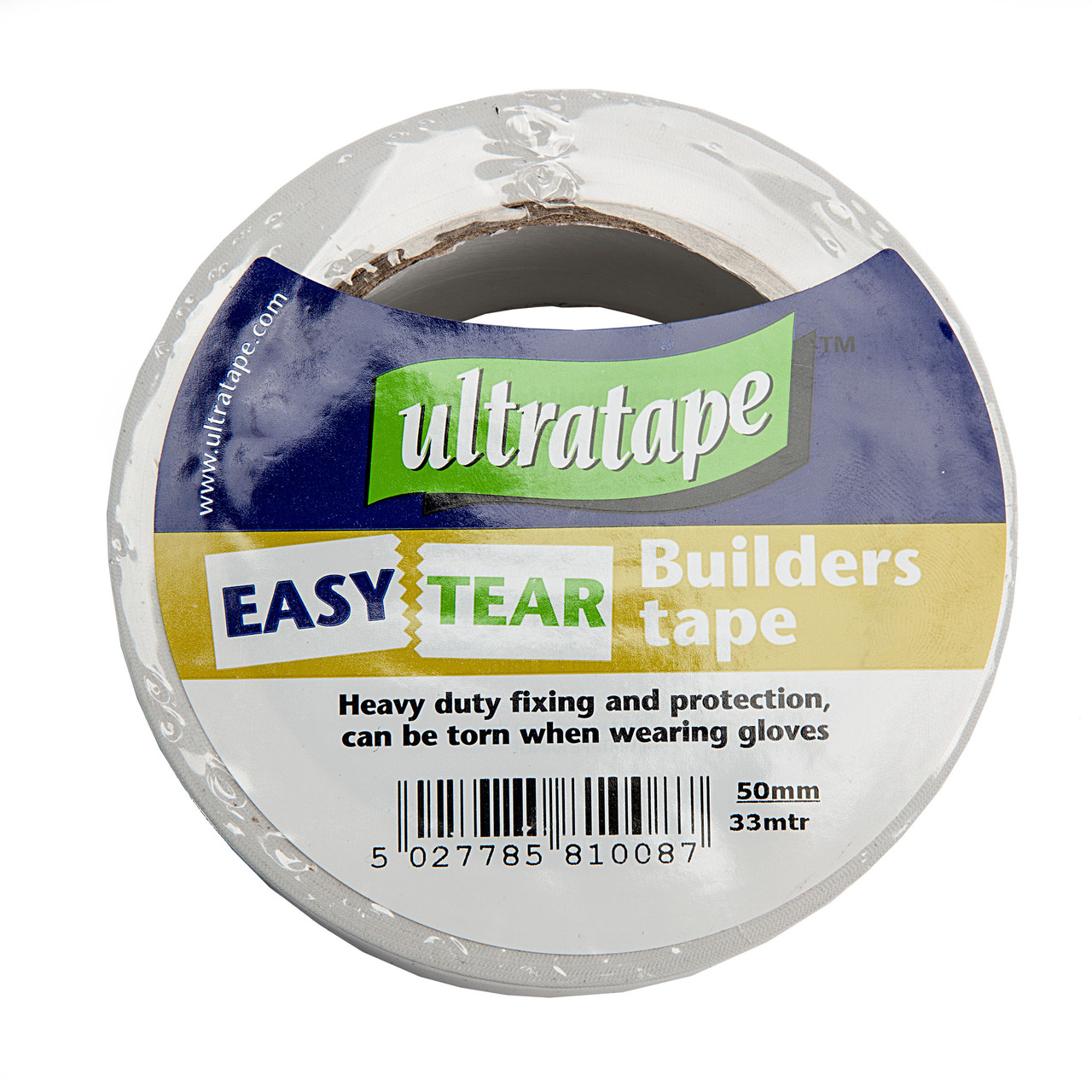 Ultratape 00375033WHUL White Easy Tear Builders Tape 50mm × 33m