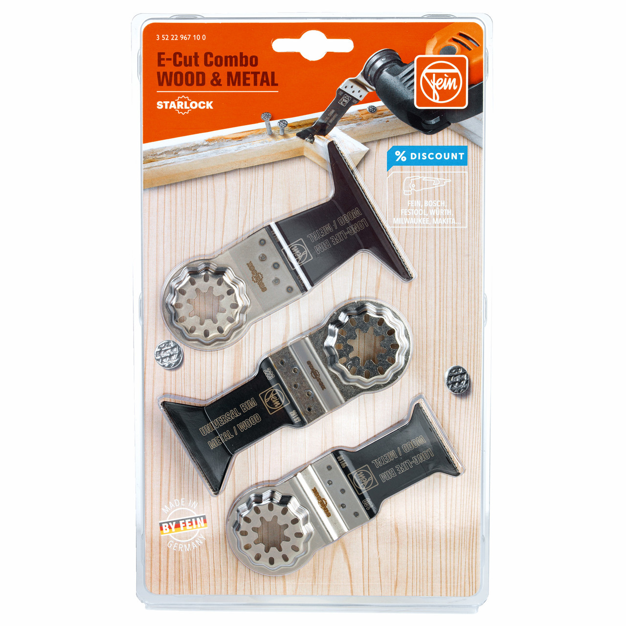 Fein 35222967100 Starlock E-Cut Combo Wood & Metal Set