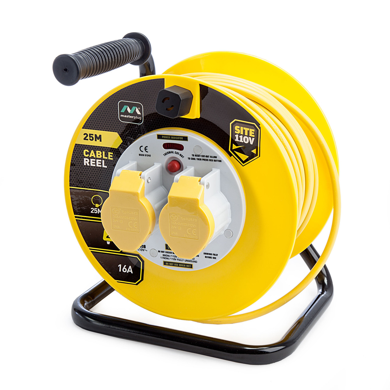 Masterplug LVCT25162MP 25m 110V 16A 2 Gang Cable Reel
