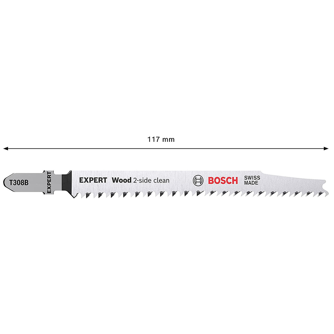 Bosch 2608900551 EXPERT Clean 2-Side Jigsaw Blade 117mm with 5 Pack