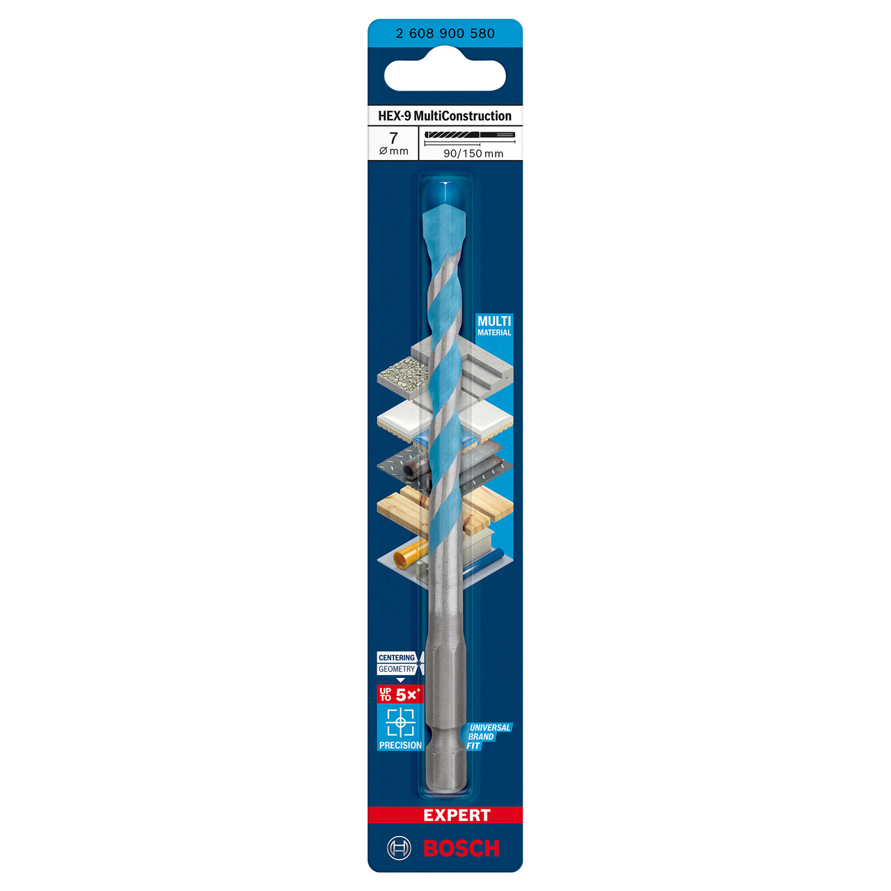 Bosch 2608900580 EXPERT HEX-9 Multi Construction Drill Bit 7 × 90mm