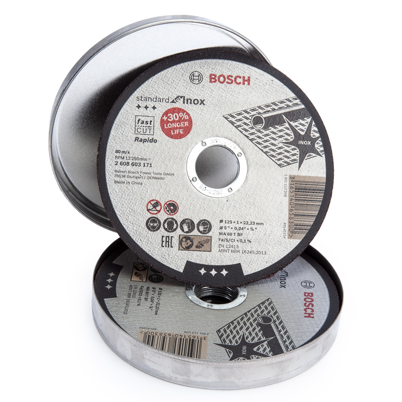 Bosch 2608603255 Standard for Inox Rapido Straight Cutting Discs 125mm