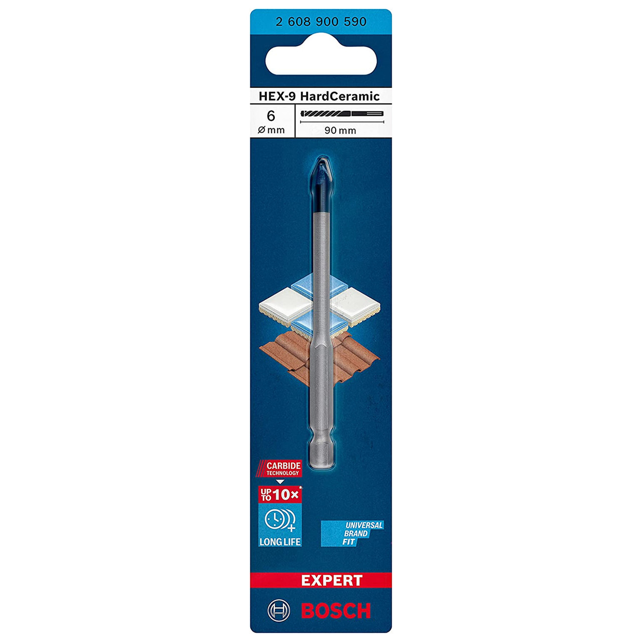 Bosch 2608900590 EXPERT HEX-9 Hard Ceramic Drill Bit 6mm