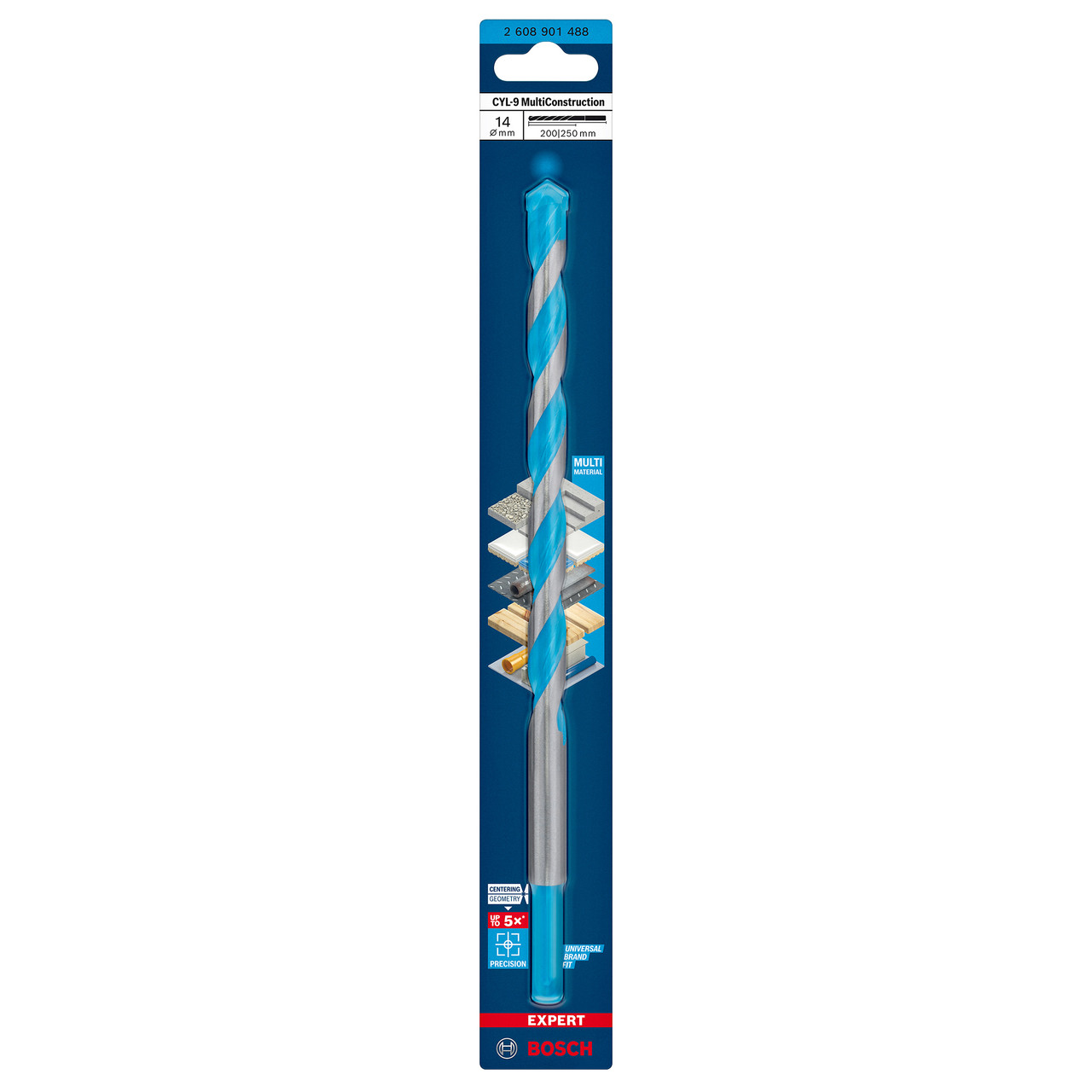 Bosch 2608901488 CYL-9 Multi Construction Drill Bit 14 × 200 × 250mm